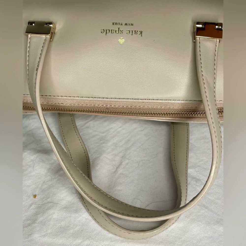 KS238263 Kate Spade Parker Street Allena Tan Leather Suede Satchel - Picture 6 of 8